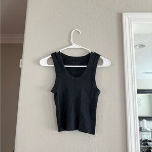 Brandy Melville  Black Fitted Crop Tank Top